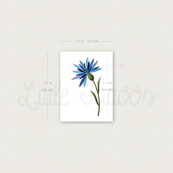 Little Cornflower By Ann Lilya Temporary Tattoo - Set of 3