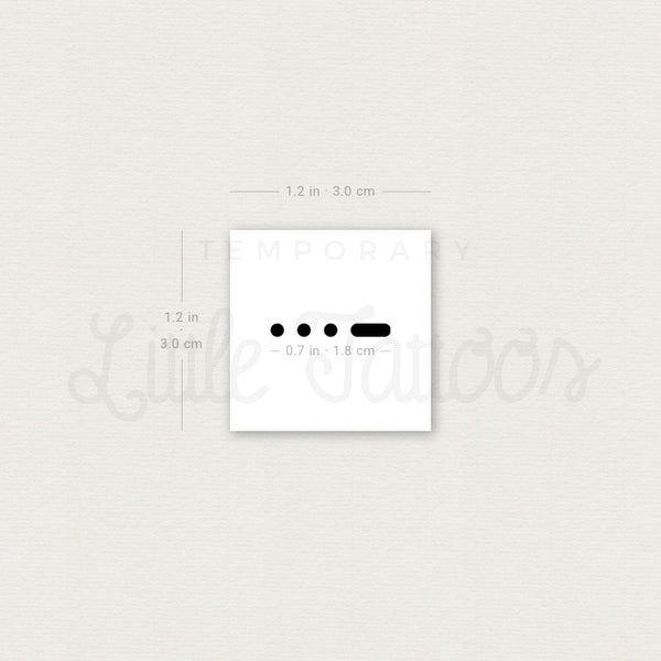 Morse Code B Temporary Tattoo - Set of 3