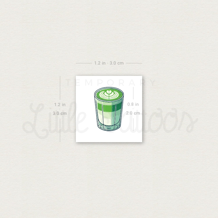 Little Matcha Latte Temporary Tattoo - Set of 3