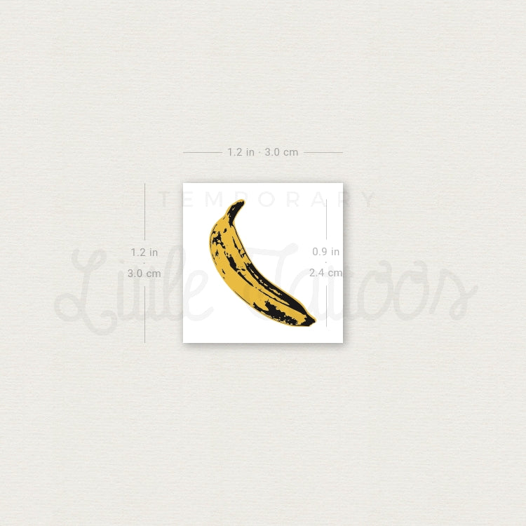 Yellow Banana Temporary Tattoo - Set of 3