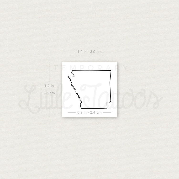 Tatuaje temporal del mapa de Arkansas (juego de 3)