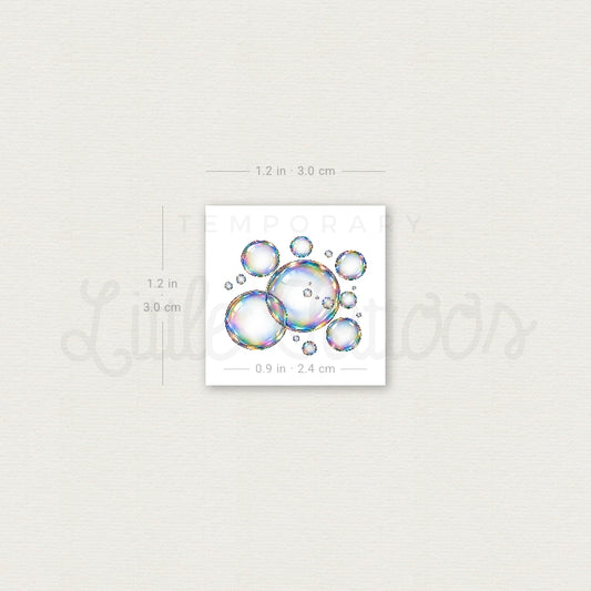 Soap Bubbles Temporary Tattoo - Set of 3