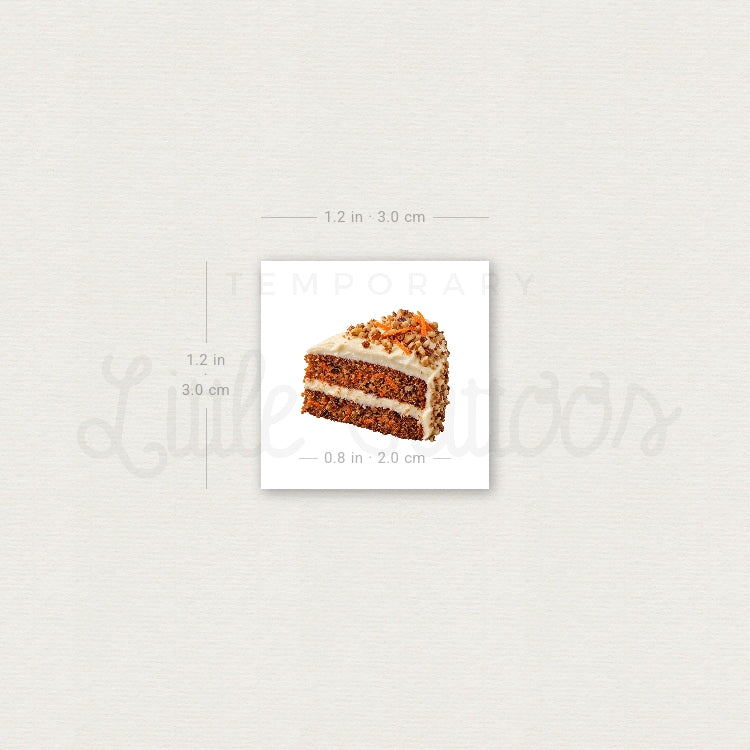 Carrot Cake Temporary Tattoo - Set of 3