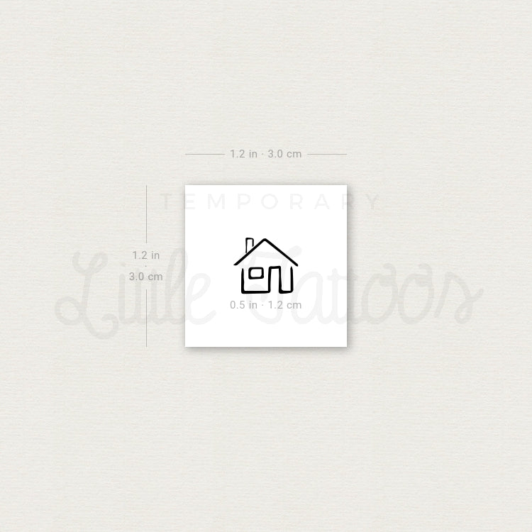 Minimalist House Temporary Tattoo - Set of 3