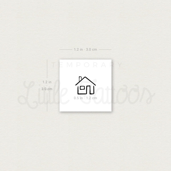 Minimalist House Temporary Tattoo - Set of 3