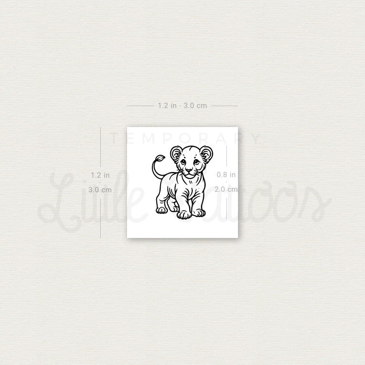 Tatuaje temporal de cachorro de león - Juego de 3