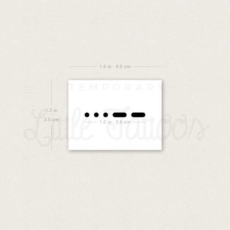 Morse Code 7 Temporary Tattoo - Set of 3