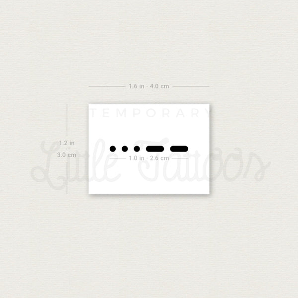 Morse Code 7 Temporary Tattoo - Set of 3