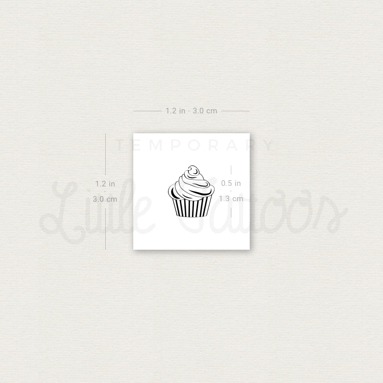 Cupcake Temporary Tattoo - Set of 3