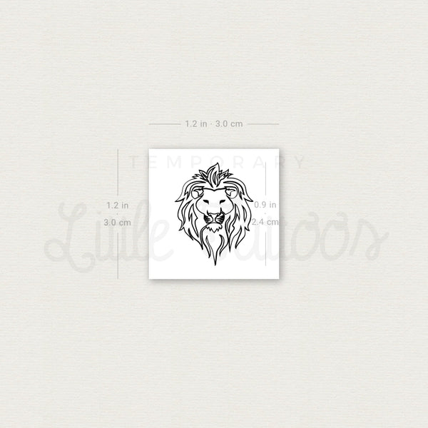 Lion Portrait Temporary Tattoo - Set of 3