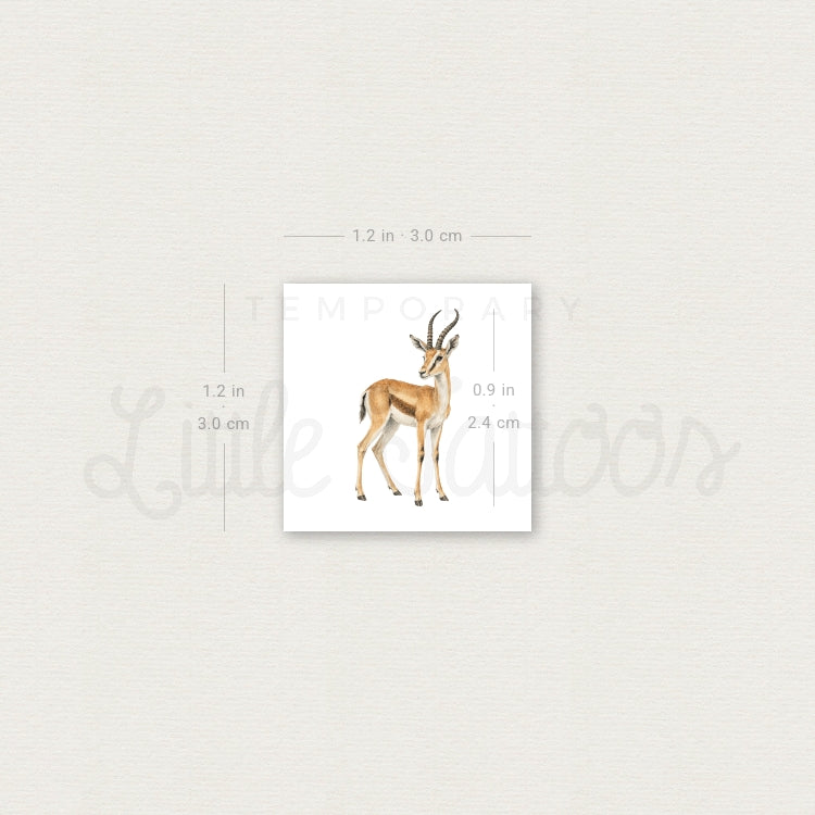 Watercolor Gazelle Temporary Tattoo - Set of 3