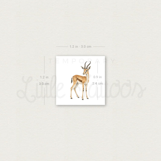 Watercolor Gazelle Temporary Tattoo - Set of 3