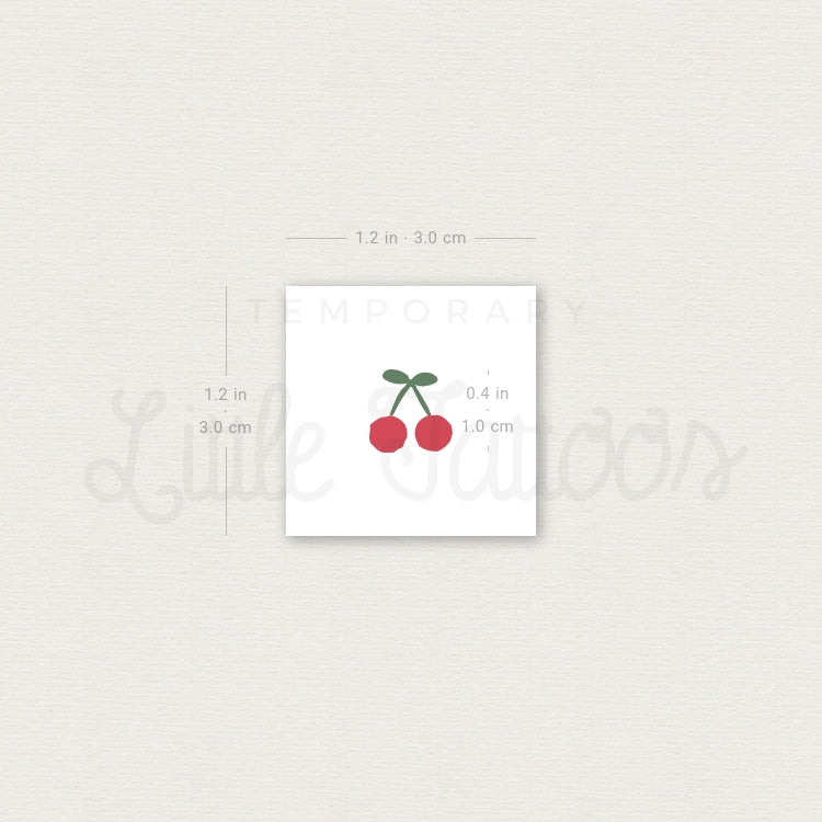 Tiny Cherry Temporary Tattoo - Set of 3