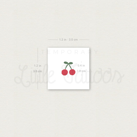 Tiny Cherry Temporary Tattoo - Set of 3
