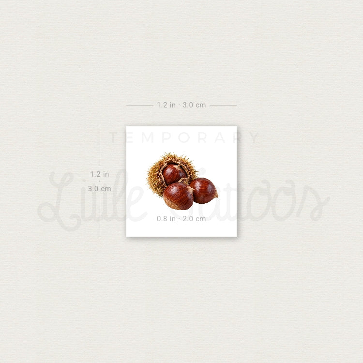 Chestnuts Temporary Tattoo - Set of 3