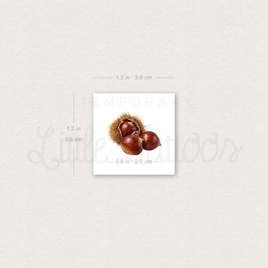 Chestnuts Temporary Tattoo - Set of 3