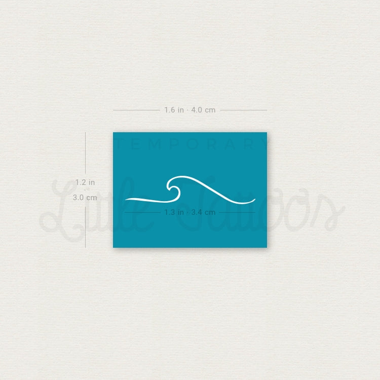 White Wave Temporary Tattoo - Set of 3