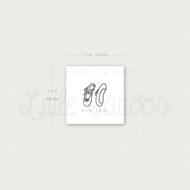 Tiny Ballet Shoes Temporary Tattoo - Set of 3