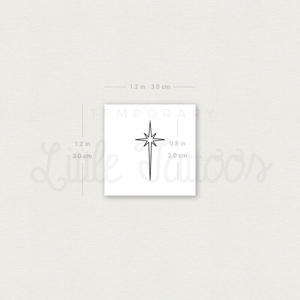 Fine Line Star Of Bethlehem Temporary Tattoo - Set of 3