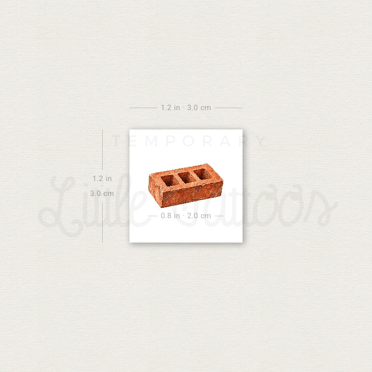 Brick Temporary Tattoo - Set of 3