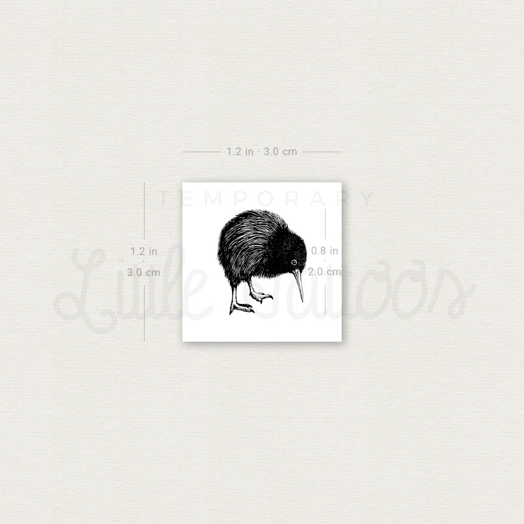 Kiwi Bird Temporary Tattoo - Set of 3