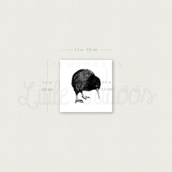 Kiwi Bird Temporary Tattoo - Set of 3
