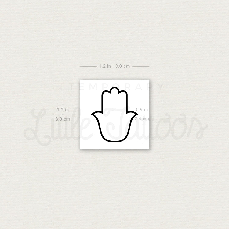 Hamsa Outline Temporary Tattoo - Set of 3