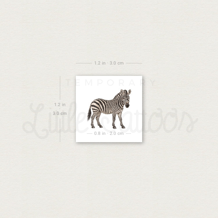 Watercolor Zebra Temporary Tattoo - Set of 3