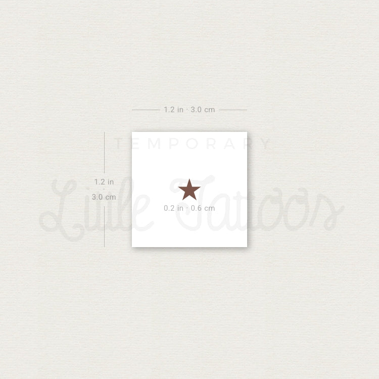 Brown Star Temporary Tattoo - Set of 3