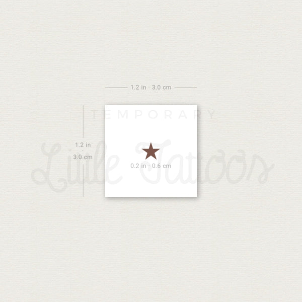 Brown Star Temporary Tattoo - Set of 3