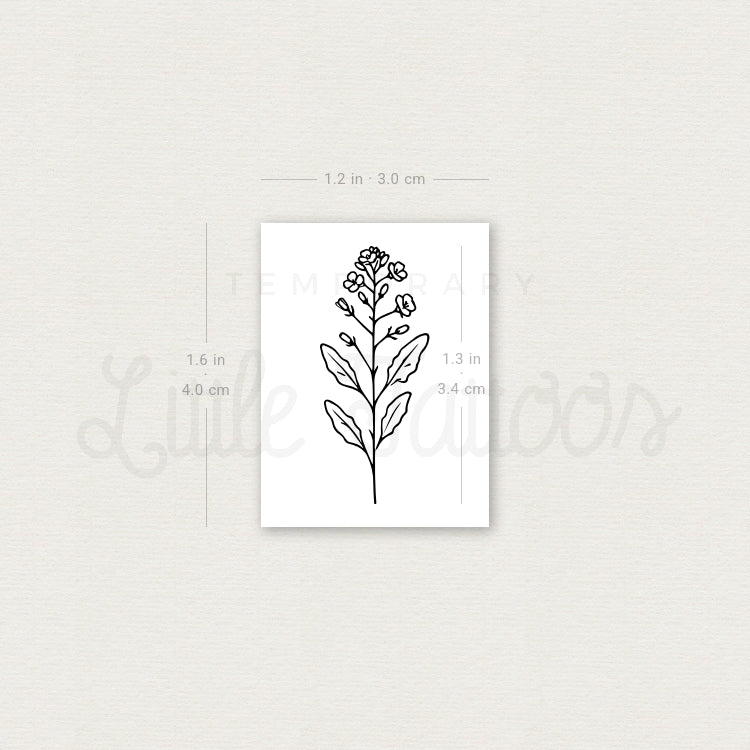 Mustard Plant Temporary Tattoo - Set of 3
