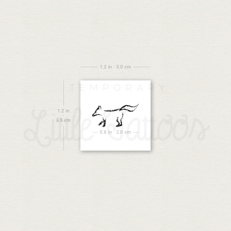 Tatuaje temporal minimalista de zorro - Juego de 3