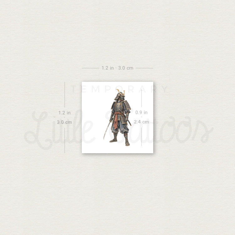 Watercolor Samurai Temporary Tattoo - Set of 3