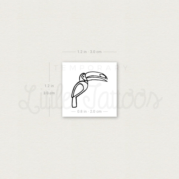 Minimalist Toucan Temporary Tattoo - Set of 3