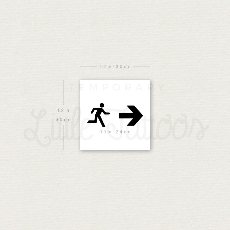 Emergency Exit Temporary Tattoo - Set of 3