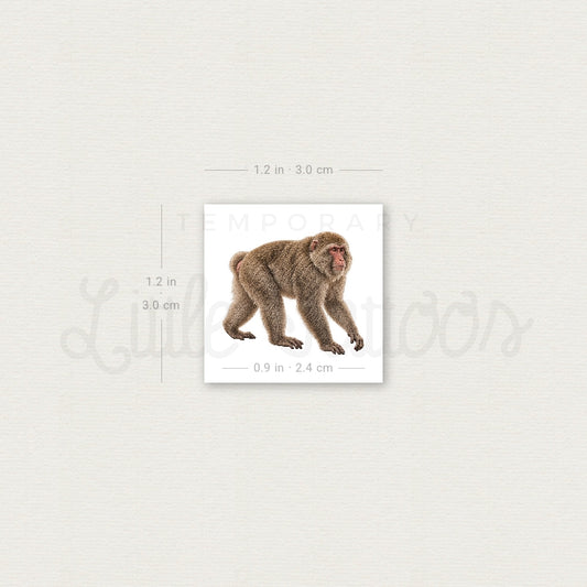 Macaque Temporary Tattoo - Set of 3