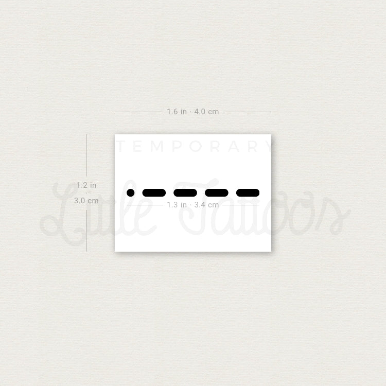 Morse Code 9 Temporary Tattoo - Set of 3