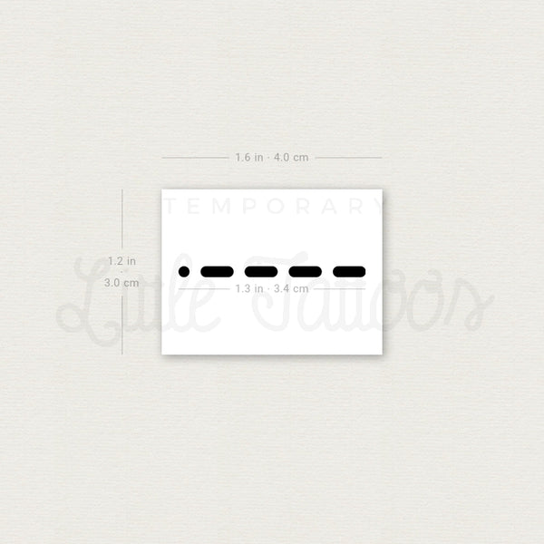 Morse Code 9 Temporary Tattoo - Set of 3