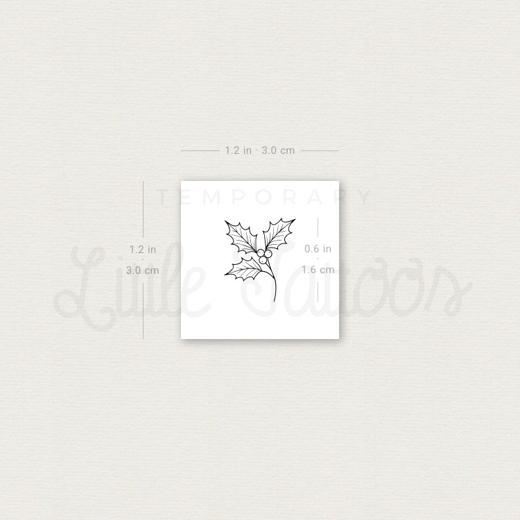 Fine Line Holly Temporary Tattoo - Set of 3