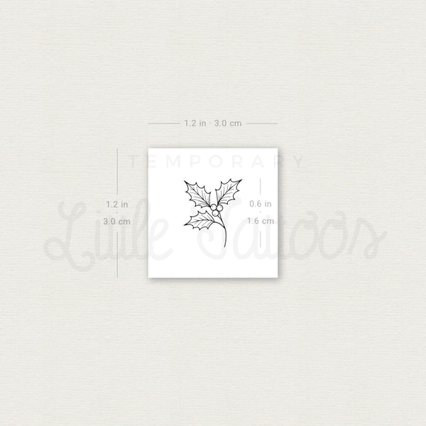 Fine Line Holly Temporary Tattoo - Set of 3