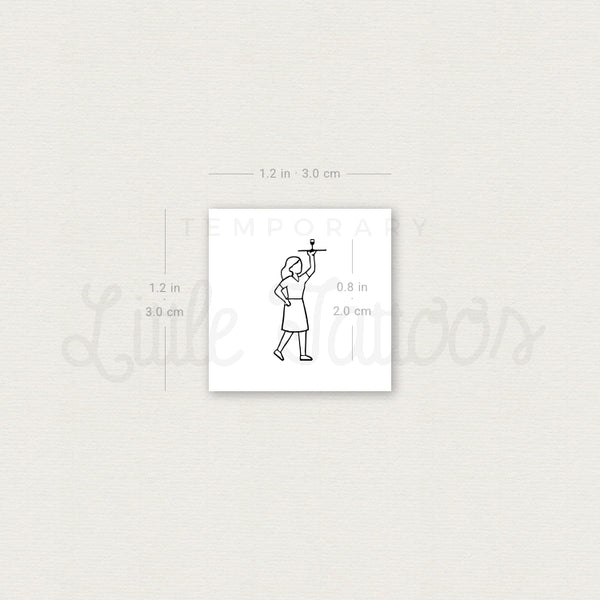 Waitress Temporary Tattoo - Set of 3