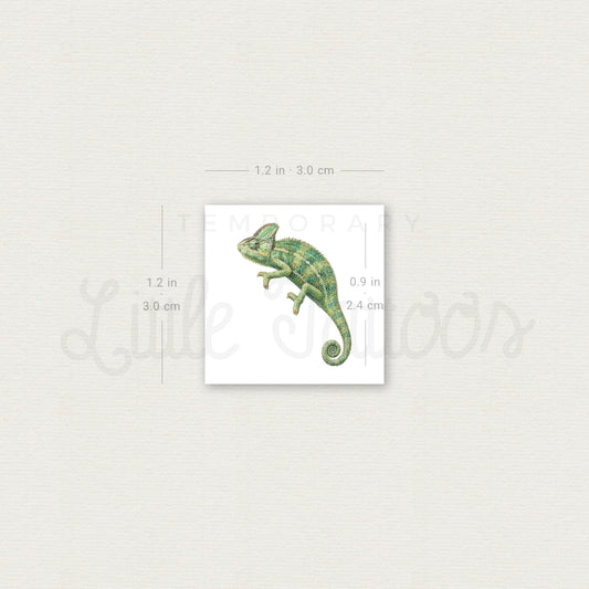 Watercolor Chameleon Temporary Tattoo - Set of 3