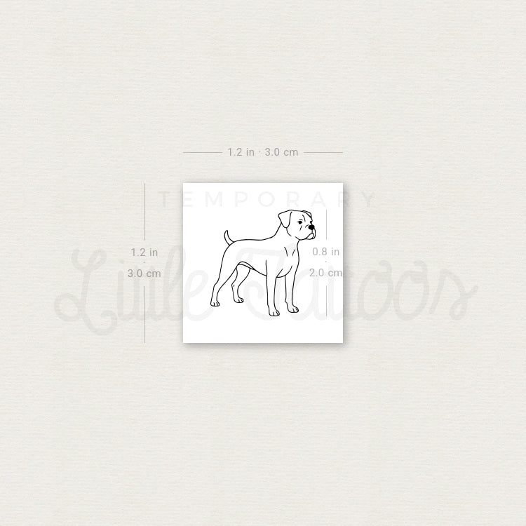 Boxer Dog Temporary Tattoo - Set of 3