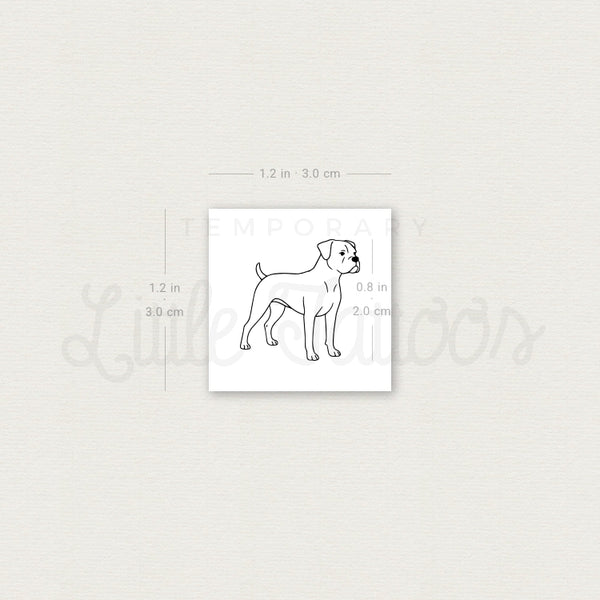 Boxer Dog Temporary Tattoo - Set of 3