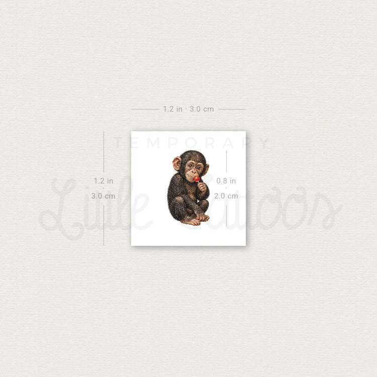 Baby Monkey Temporary Tattoo - Set of 3