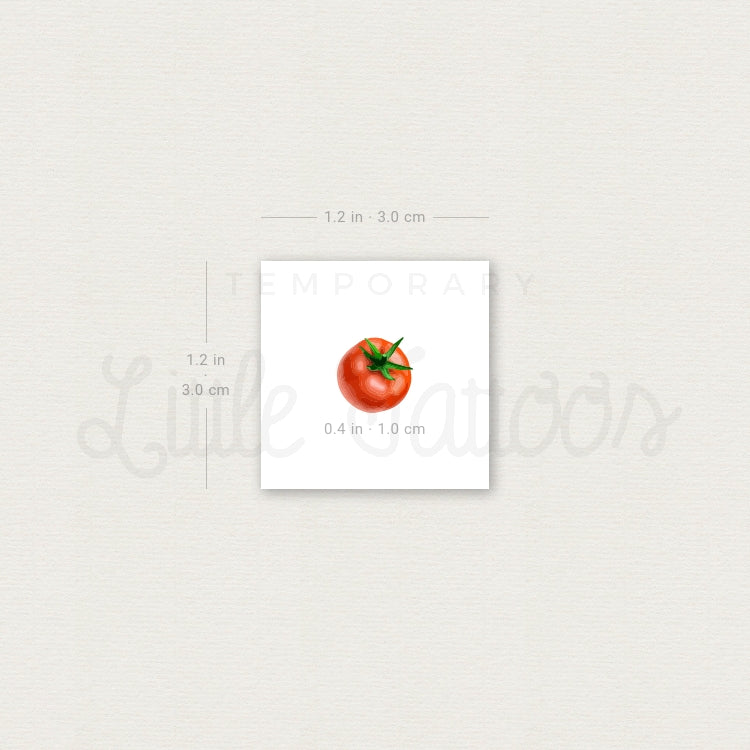 Tatuaje temporal de tomate rojo pequeño (juego de 3)