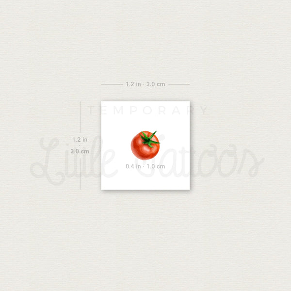 Tiny Red Tomato Temporary Tattoo - Set of 3