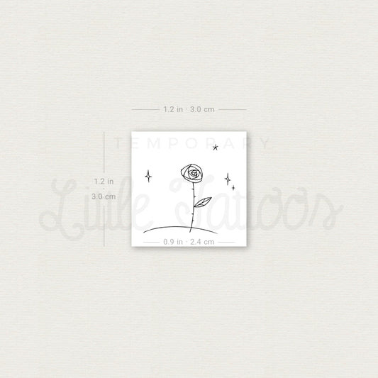 Prince Rose Temporary Tattoo - Set of 3