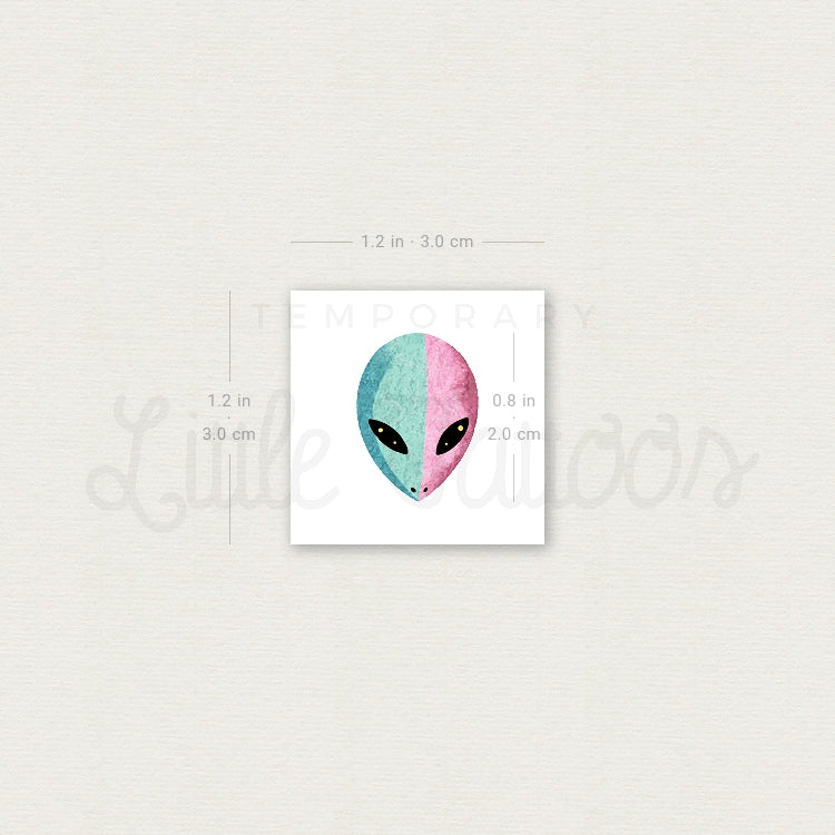 Tatuaje temporal de cabeza de extraterrestre de Ann Lilya (juego de 3)