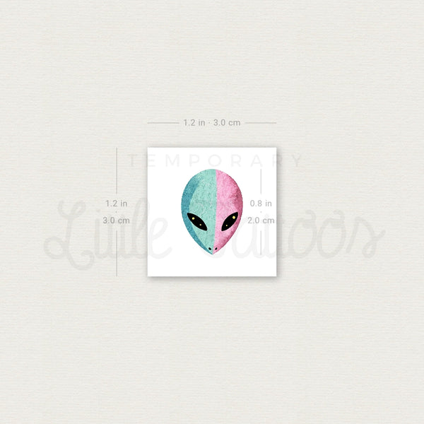 Alien Head By Ann Lilya Temporary Tattoo - Set of 3